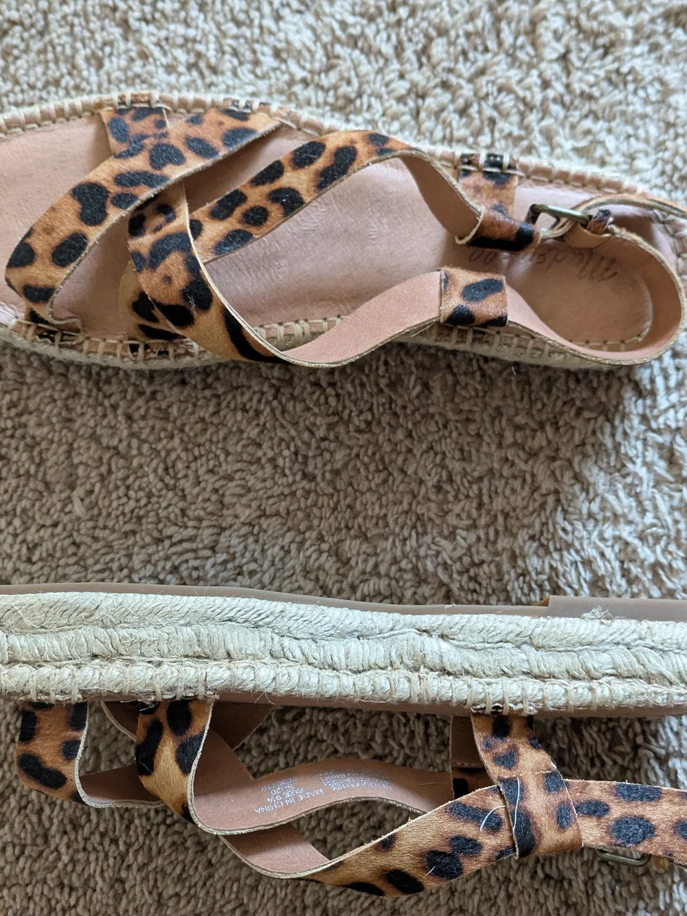 New Madewell Malia Espadrille Platform Sandal - Calf Leapord Women's 9.5